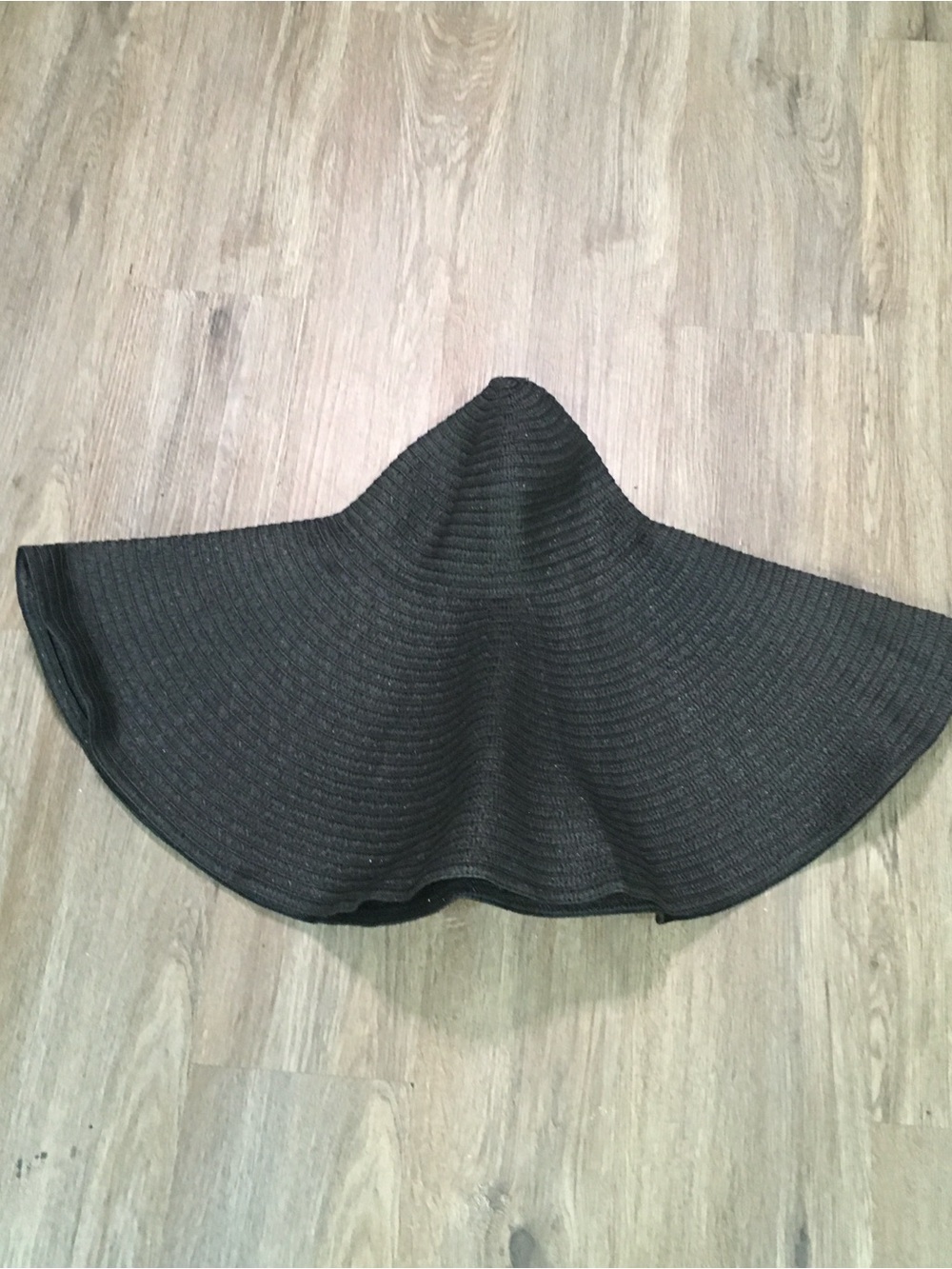 Xtra large Wide Brim Black Straw-Style Floppy Hat